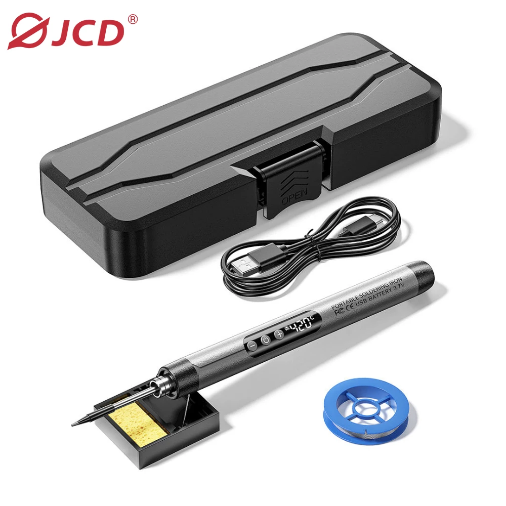 USB-набор электрических паяльников со светодиодным дисплеем 300-450 ℃   Умный интерфейс Type-C 8 Вт, беспроводной утюг, портативные сварочные инструменты для пайки, сделай сам