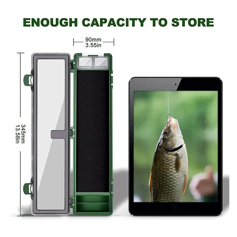 A99I-3X Carp Rig Box With Fish Hook, Carp Fishing Storage Box, Rig Board With Pins Carp Fishing Rig Container