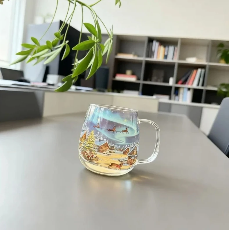 

Кофейная чашка, чашка для молока, офисная чашка для чая, кухонная посуда для напитков, 501-600 мл, стильная рождественская кружка с оленем