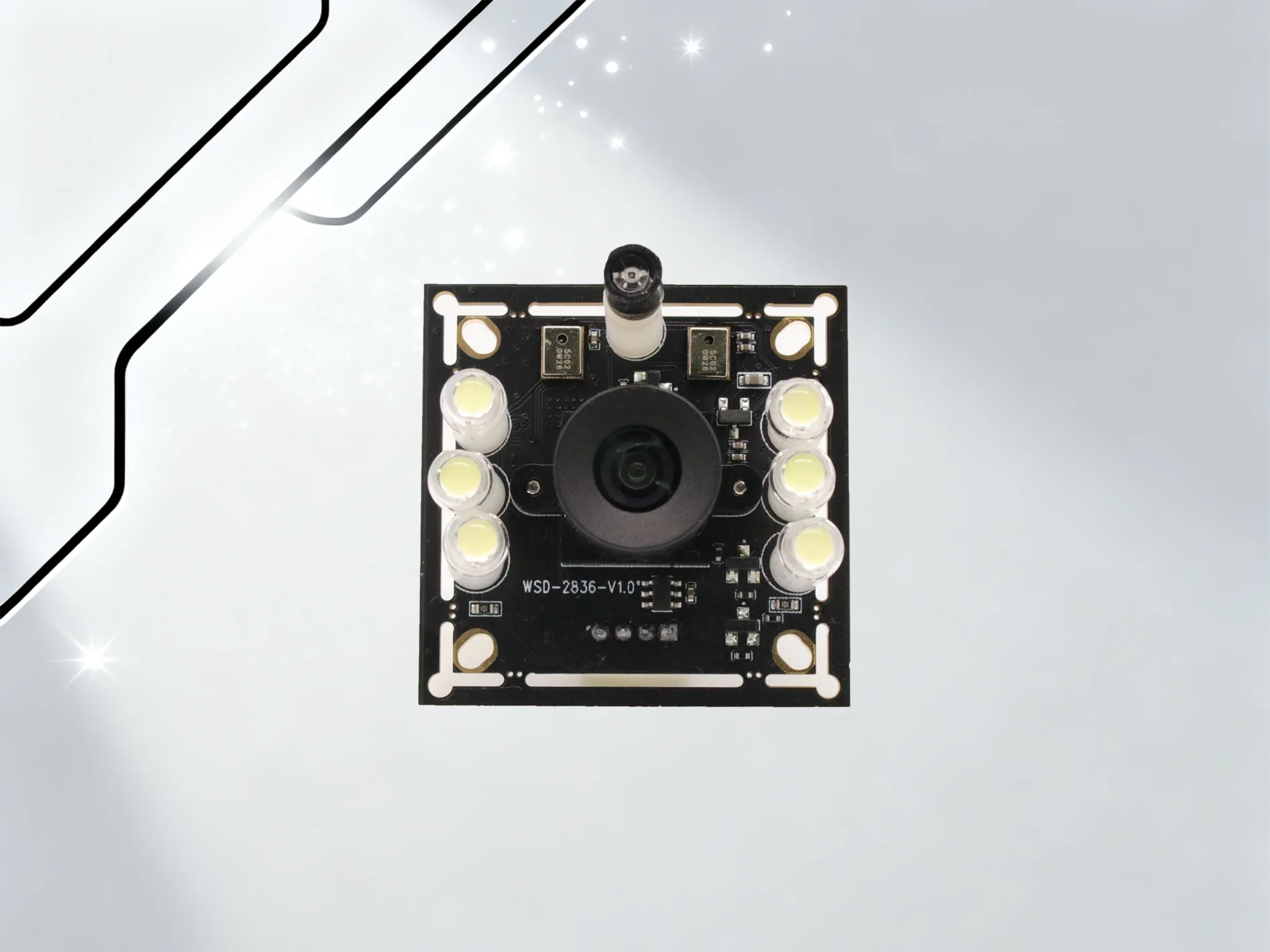 PS5268 USB 1920*1080 Machine Vision Camera Module Free Plug-n-play for Windows Android Linux Mac OSX，Built in fill light+mic
