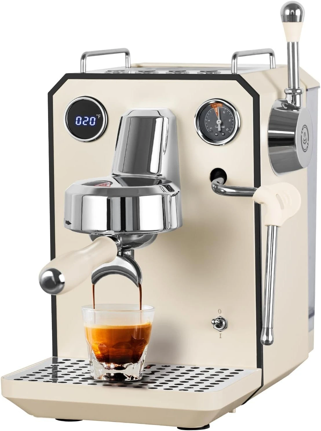 

Espresso Machine, 15 Bar Professional Semi-Automatic Espresso Maker with Milk Frother Steam Wand, 57oz Removable Water Tank