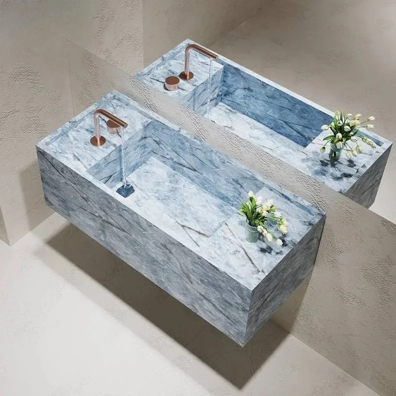 Decors European Bathroom Cabinet Modern Blue Cheap Sink Bathroom Cabinet Narrow Space Saving Furniture Home