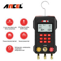 ANCEL AC3000 Digital Manifold Meter Refrigeration HVAC Vacuum Gauge Digital Pressure Temperature Tester Air Conditioning Tools