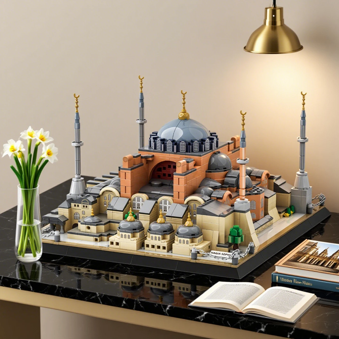 1436Pcs Istanbul, Turkey Hagia Sophia Building Blocks Kit Historic Dome Monument Model bricks Sets Decoration Toys Kids Gifts
