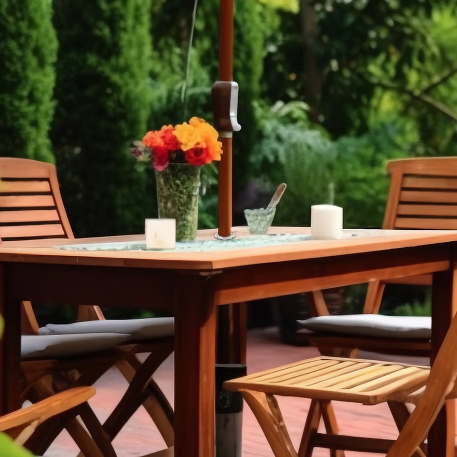 

2 set Umbrella Hole Ring Transparent Silicone Cap Set Durable High Temperature Resistant Outdoor Furniture Accessories