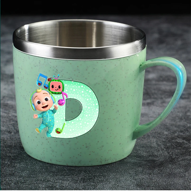 แก้วน้ำสแตนเลสลายการ์ตูนโคโคเมลอน พิมพ์ลายตัวอักษร แก้วกาแฟ นม แก้วน้ำชา น่ารัก ทันสมัย ของขวัญ