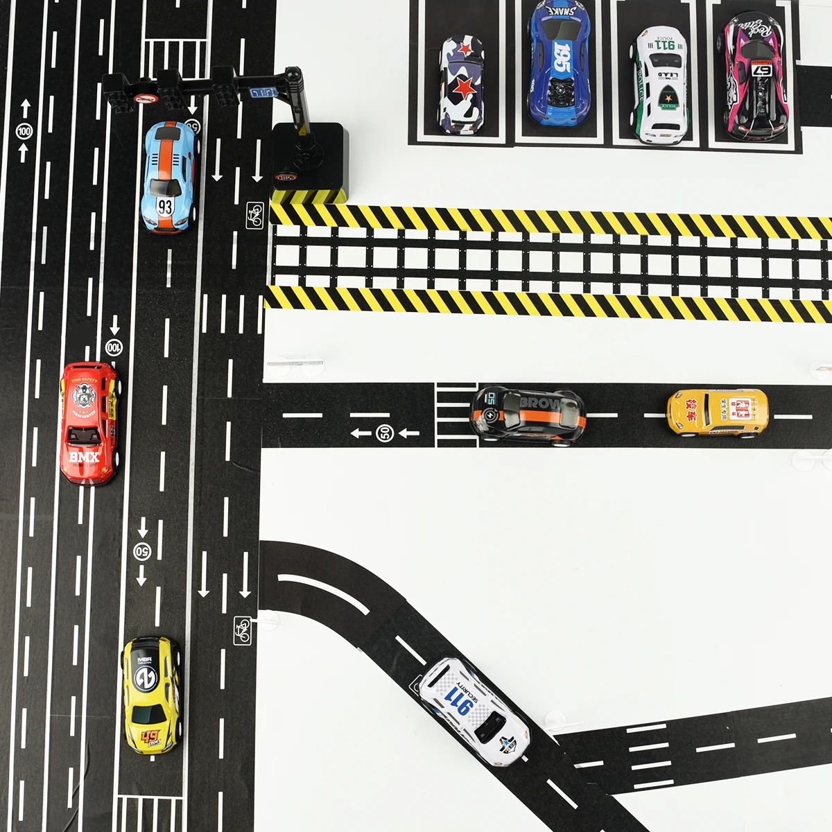 Railway Highway Traffic Road Design Paper Washi Tape DIY Adhesive Sticker Label for Kids Toy Racing