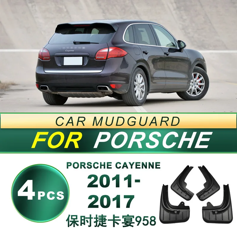 For Porsche Cayenne 958 2014-2023 E2 Facelift Mud Flaps 4Pcs Soft Rubber Splash Guards Luxury SUV Porsche Design Perfect Fit