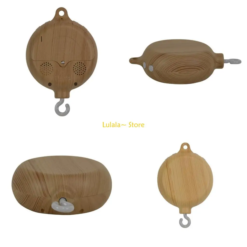 Y4QA 35 Canzoni Carillon per Bambini Venatura del Legno Rotante Mobile Culla Letto Movimento Mobile Musicale Neonato Campana del