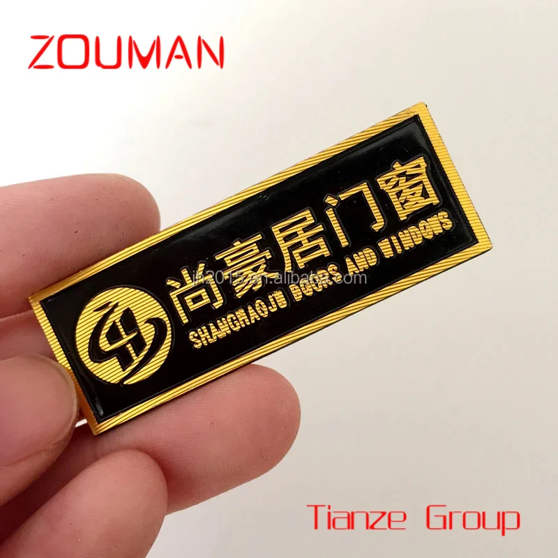 Custom , customized metal plate logo embossed metal labels for furniture