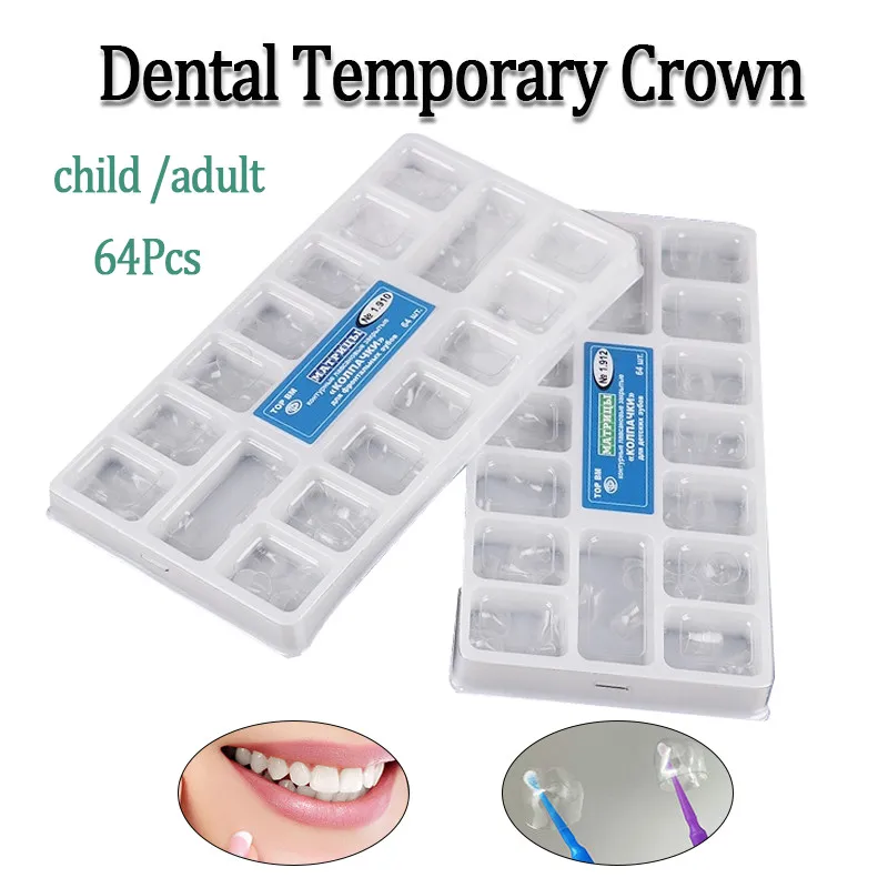 

Crowns Transparent Temporary Preformed Molar Dental Anterior Posterior Deciduous Child Adult Matrix Kit