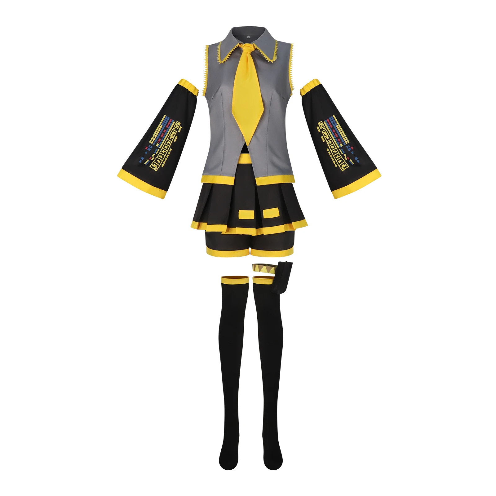 Anime Cosplay Hioka Kostüm Virtueller Charakter Graues Oberteil Schwarzer Rock Schuluniform JK Rollenspiel-Outfit