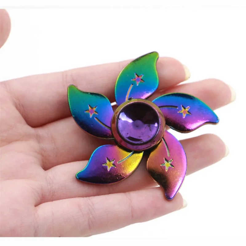 Rainbow Fidget Metal Spinner Colorful Finger Spinners High Speed Hand Spinners Fidget Toys for Stress Anxiety Relief for Adults