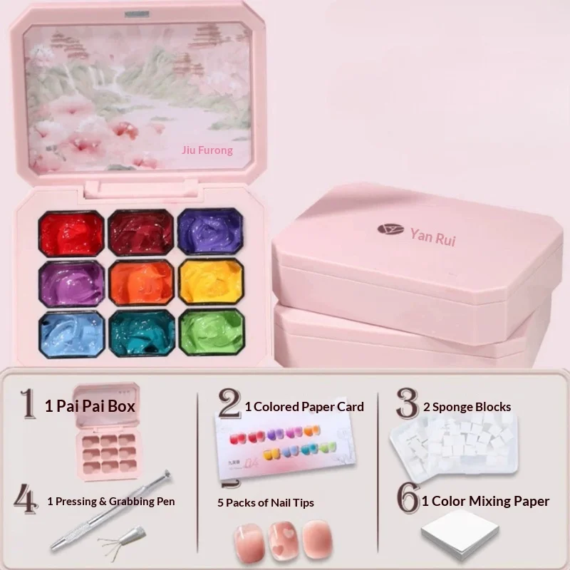 9 Colors Patting Gel Nail Polish Edge Line High Saturation Gradient Nail Art Gel Transfer Stamping UV LED Soak Off Gel Varnish