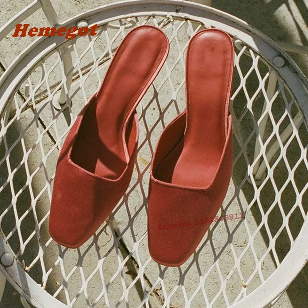 

Женские ботинки в ретро стиле, однотонные красные туфли на шпильках с квадратным носком и арбузом, Новинка лета 2024