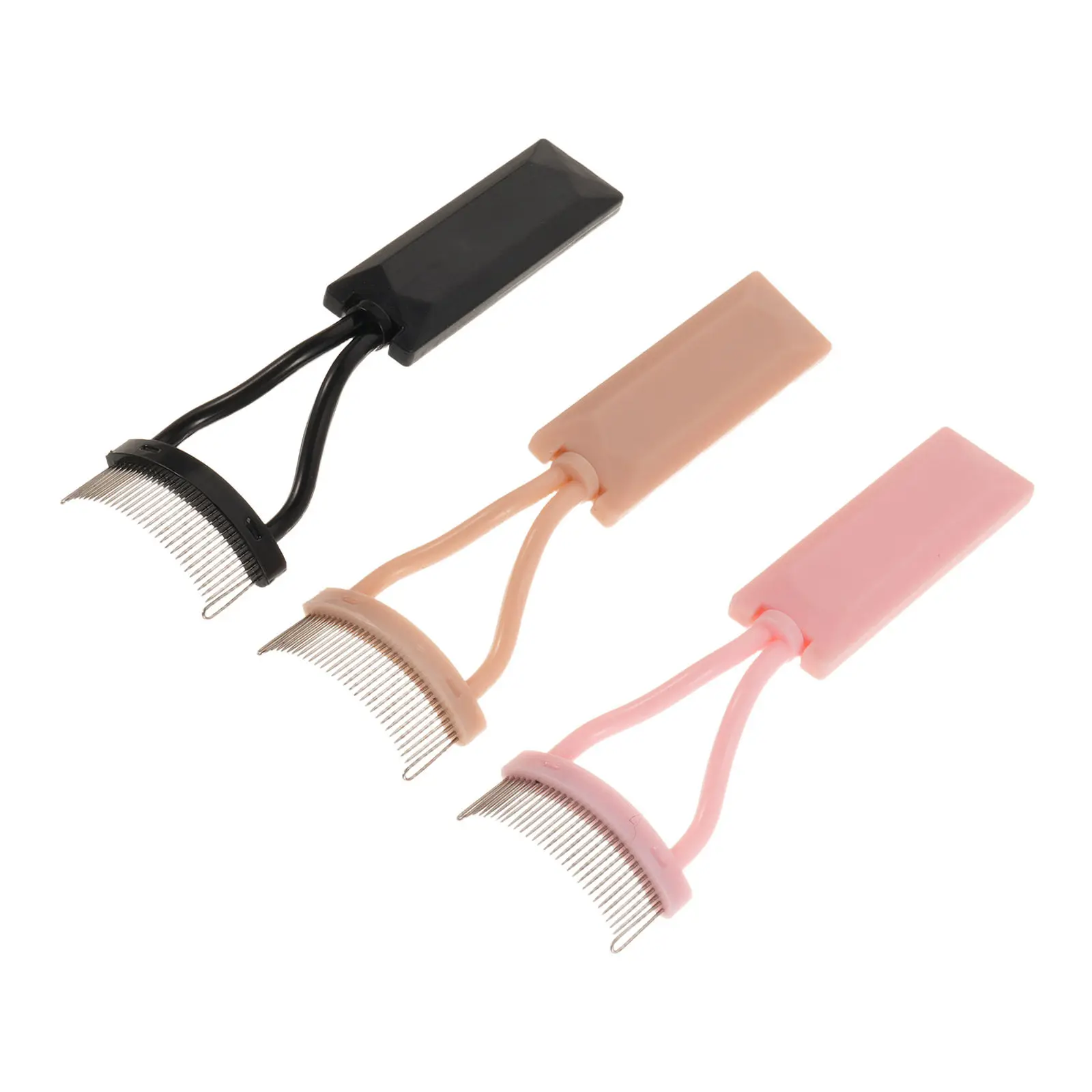 3Pcs Eyelash Separator Tool Metal Lash Comb Anti-Slip Handle Portable Eyelash Grooming Makeup Lash Application Tool