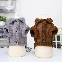 Pet Winter Coat Jacket Fleece Puppy Outfit Vest Warm Dog Clothes For Small Dogs Winter Windproof Pets Apparel Costume