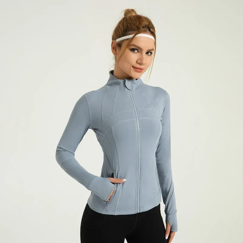 Women's Long Sleeve Yoga Shirt Women Zip Fitness Yoga Shirt Gym Top Activewear Running Coats Workout Sports Clothes for Cycling
