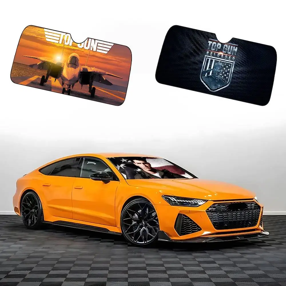 أعلى بندقية سيارة ظلة الزجاج الأمامي مضحك الشمس الظل طوي الأشعة فوق البنفسجية الشمس قناع حامي ظلة للنافذة الأمامية #6