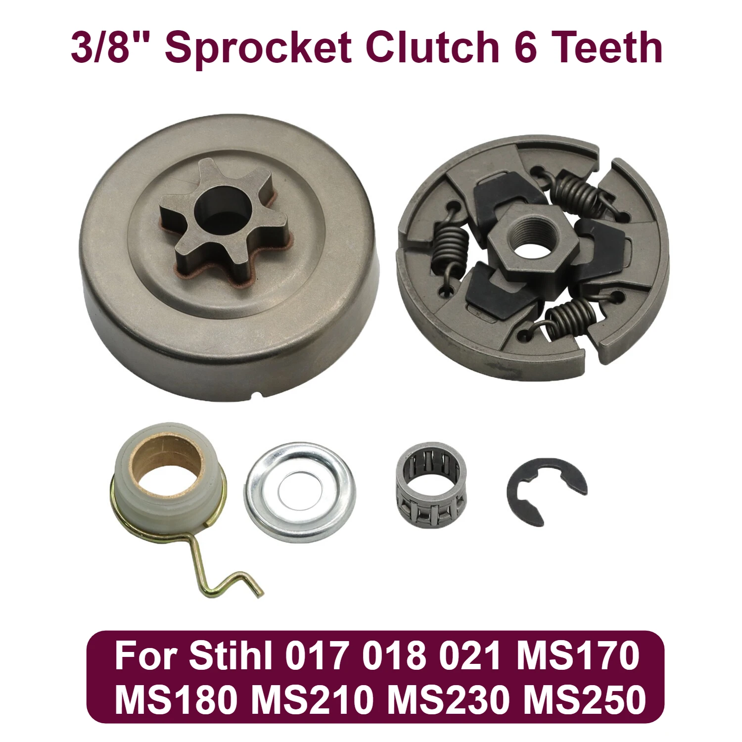 

Set of 6 3/8" Sprocket Clutch 6Teeth For Stihl 017 018 021 MS170 MS180 MS210 MS230