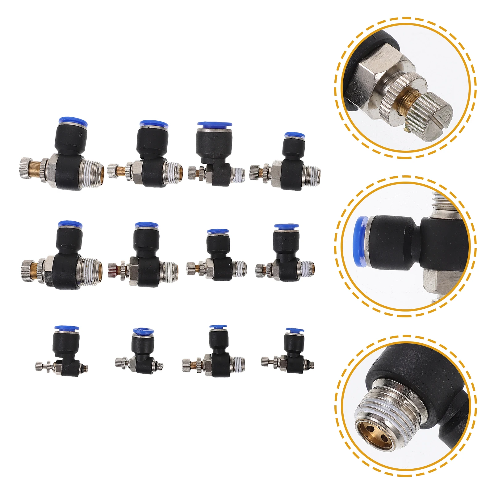 

12 шт. соединительные фитинги для адаптера шланга компрессора, прочная АБС-медь, простая установка, замена разъема