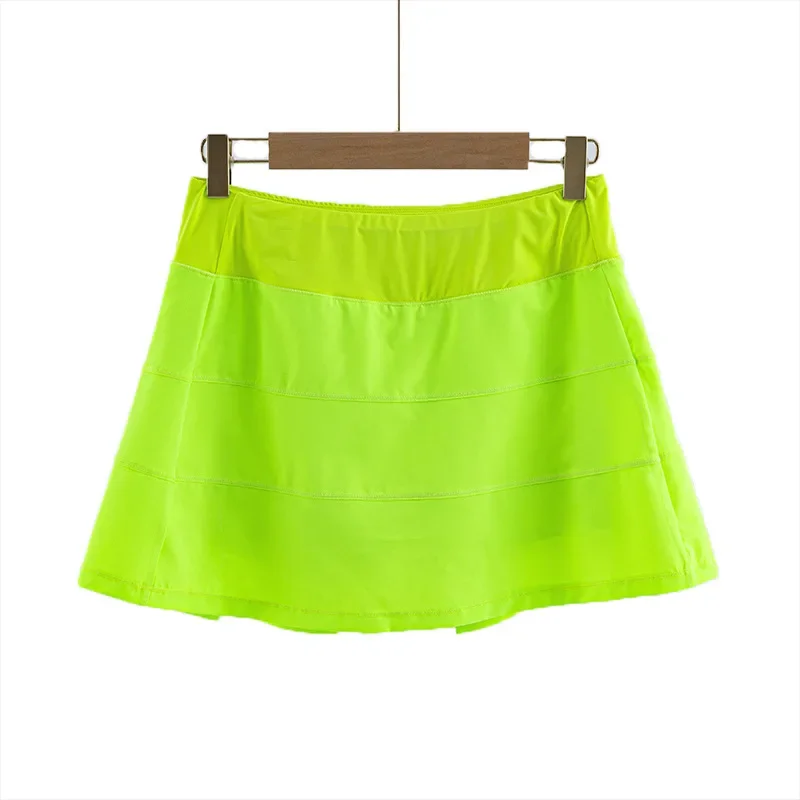 Sports Short Skirt Pace Rival Quick Drying Pleated Tennis Skirt with Anti Glare Lining, Running Fitness High Waist