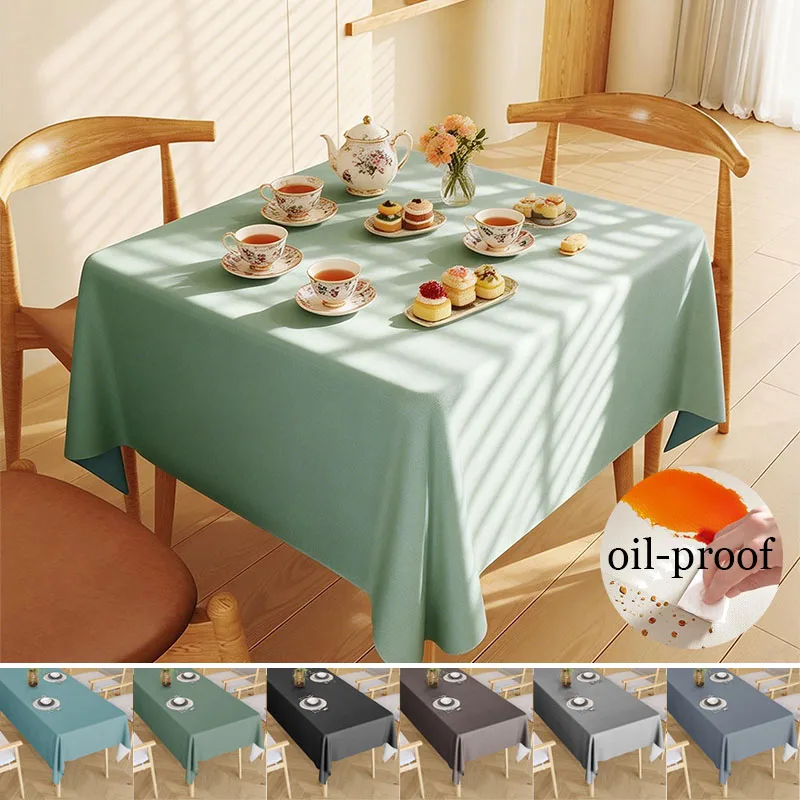 

Warm Home Anti Fouling Tablecloth Cream Colored Wear-resistant and Scratch Resistant Tablecloth Waterproof and Oil Resistant