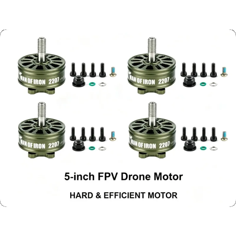 4 SZT. SILNIK BEZSZCZOTKOWY SIRIUS MAN OF IRON 2207 v2.0 1950KV 2050KV 2150KV 5 CALI 6 CALI DO DRONÓW FPV, DRONÓW WYŚCIGOWYCH, FREESTYLE, DŁUGODROŻNYCH — 2