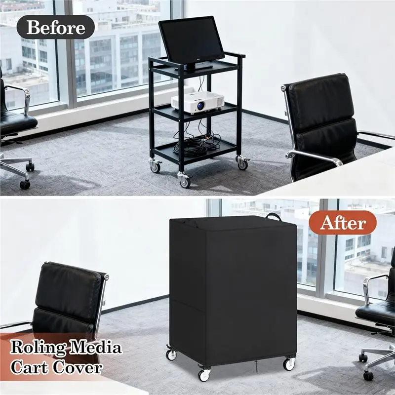 

A92P Foldable Waterproof Dust Protection Cover For Metal For AV Carts& Media Carts, Utility Rolling Cart Accessory