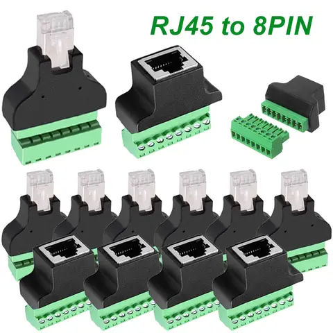 RJ45 남성 어댑터 RJ45 여성 8 핀 RJ45 커넥터 (DVR CCTV 액세서리 용 나사 터미널 포함)