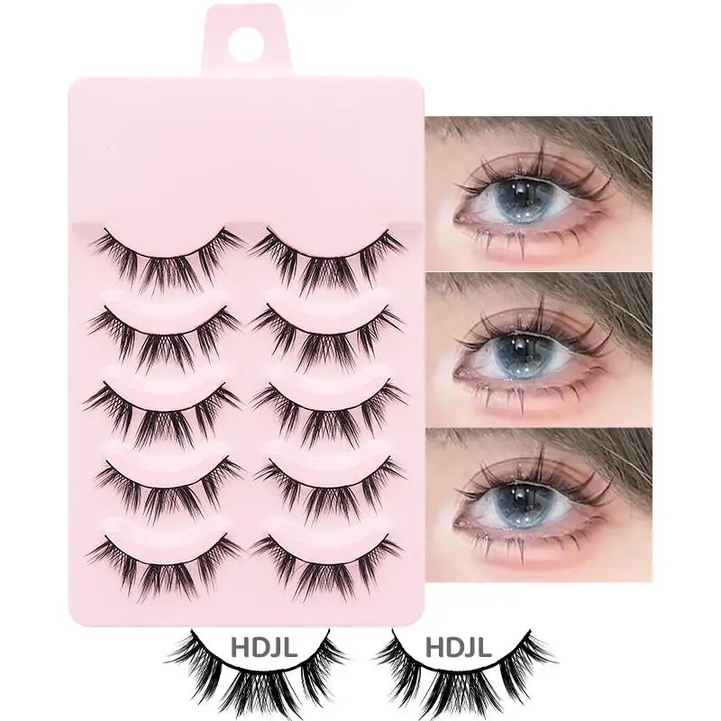 DINGSEN 5 Paar Manga-Wimpern, Augen-Wimpern, weiche, natürliche lange Wimpern, künstliche Wimpern, Anime-Wispy-Streifen, falsche Wimpern, Make-up – Detail 36