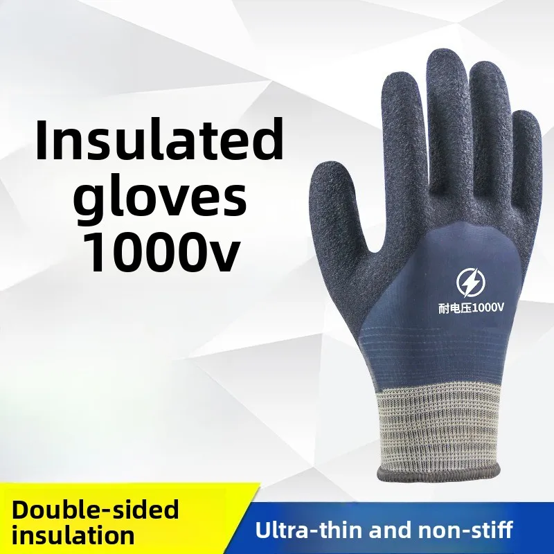 

Electrician Insulating Gloves Withstanding Voltage 1000V Rubber Insulation Glove for Electrical Maintenance Home Construction