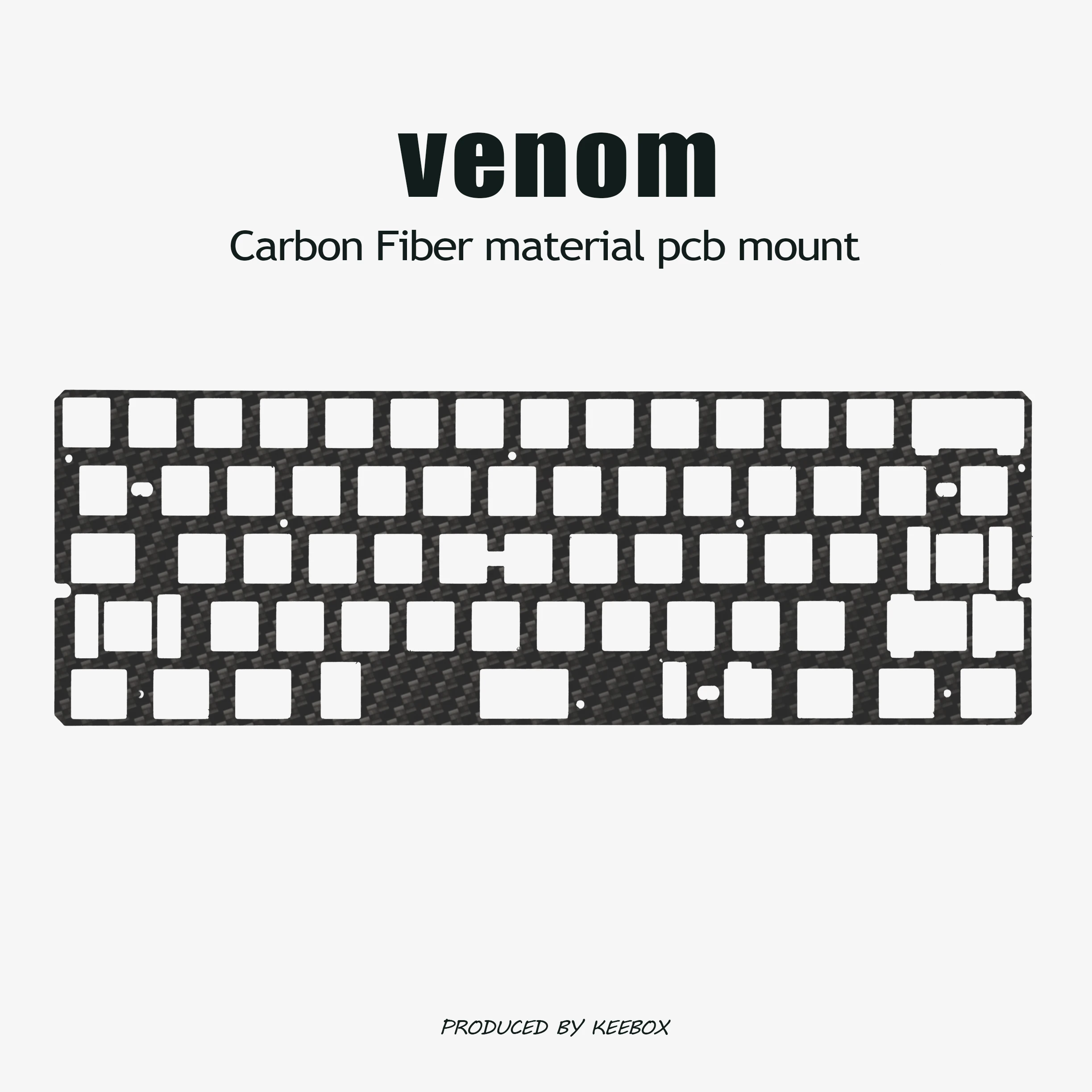 Keebox Venom Keyboard Kit PP PC Alu CF Positioning Plate Keyboard Kit PCB Mounted Mechanical Keyboard Custom DIY Keyboard Plate