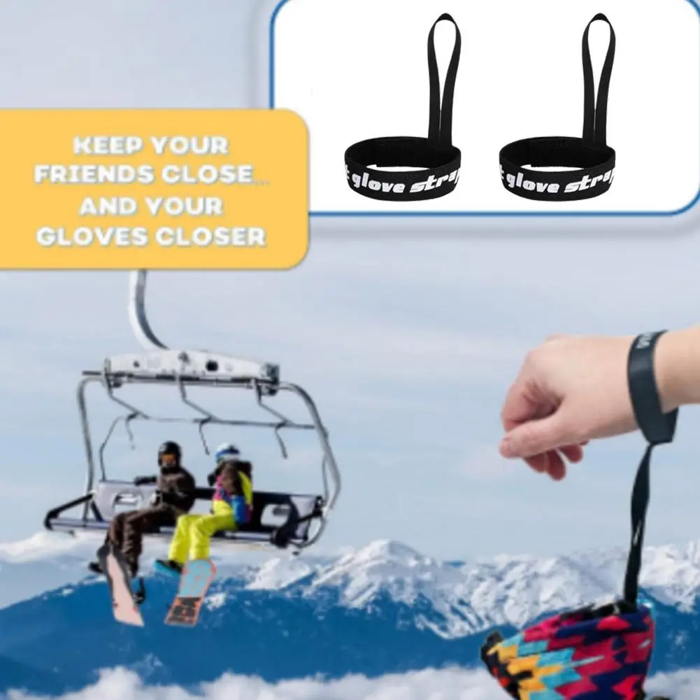 4x Guanto da sci Cinturino da polso Porta guanti Cinturino per guanti sportivo Guinzaglio da polso elastico per snowboard Sci Alpinismo Sport all'aria aperta W1X8