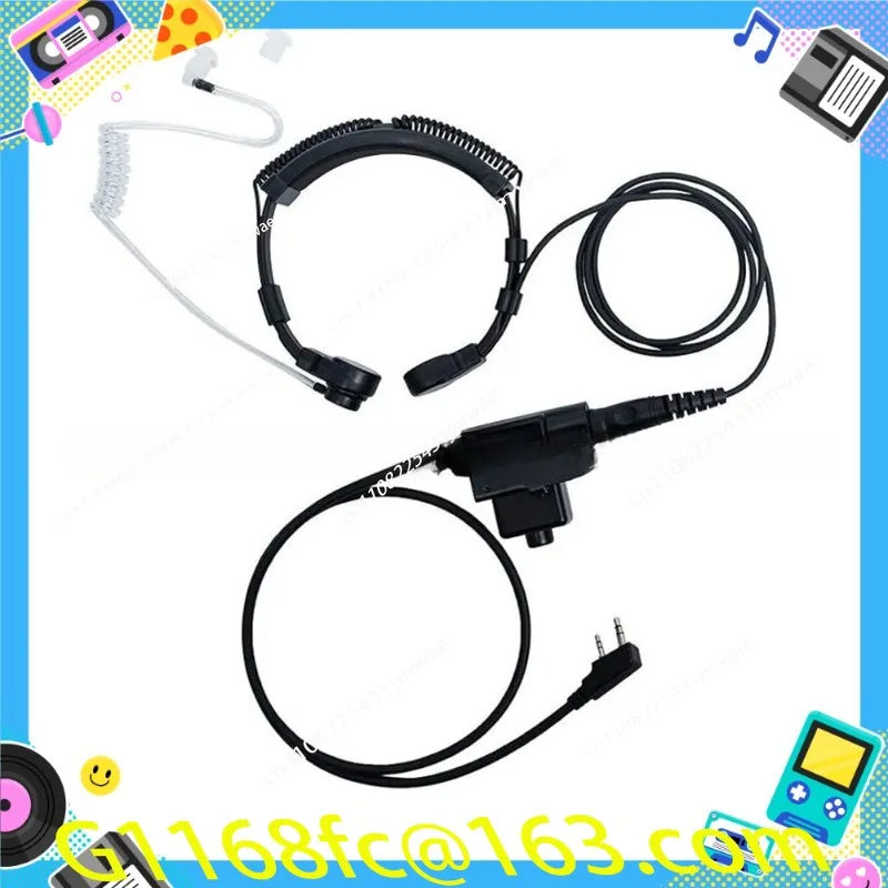 7.1MM Telescopic Throat Control Headset Tactical Laryngeal Vibrator Headset