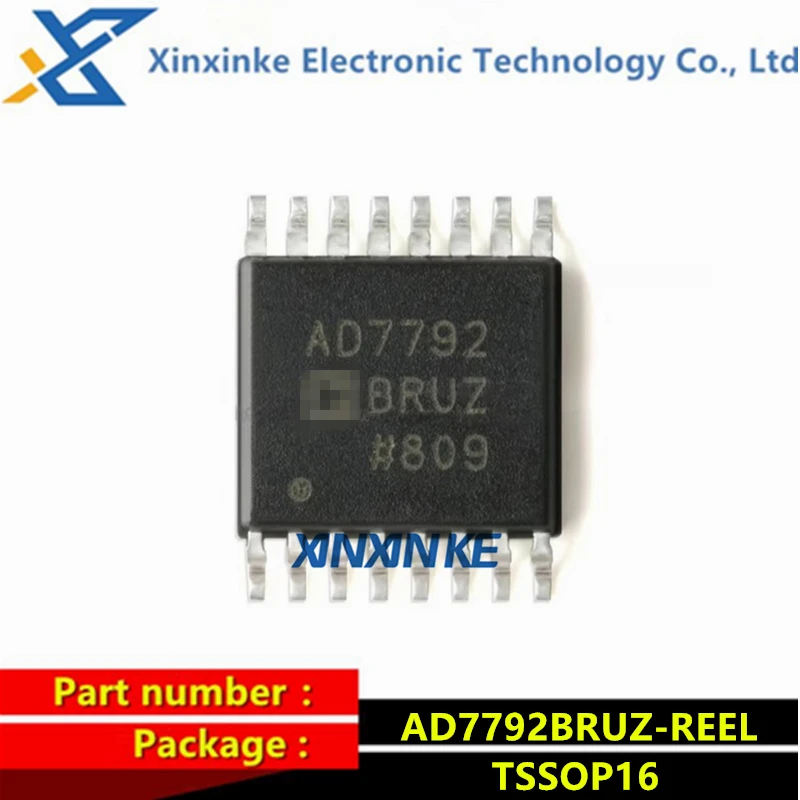 AD7792BRUZ-REEL AD7792BRUZ TSSOP16 Analog to Digital Converters - ADC 2 Channel,16-Bit SD ADC , PGA&REF IC