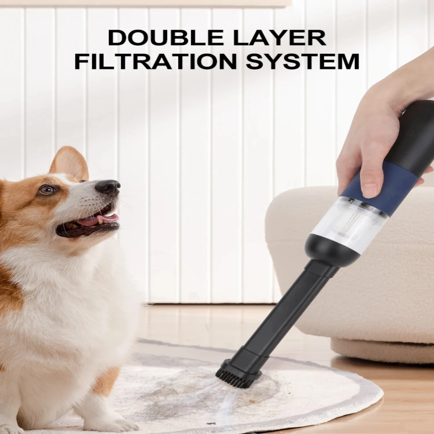 NEW Compact Rechargeable Portable Handheld Vacuum Cleaner for Cleaning Gaps - Handy Wireless Mini Appliance for Automobile, Sofa