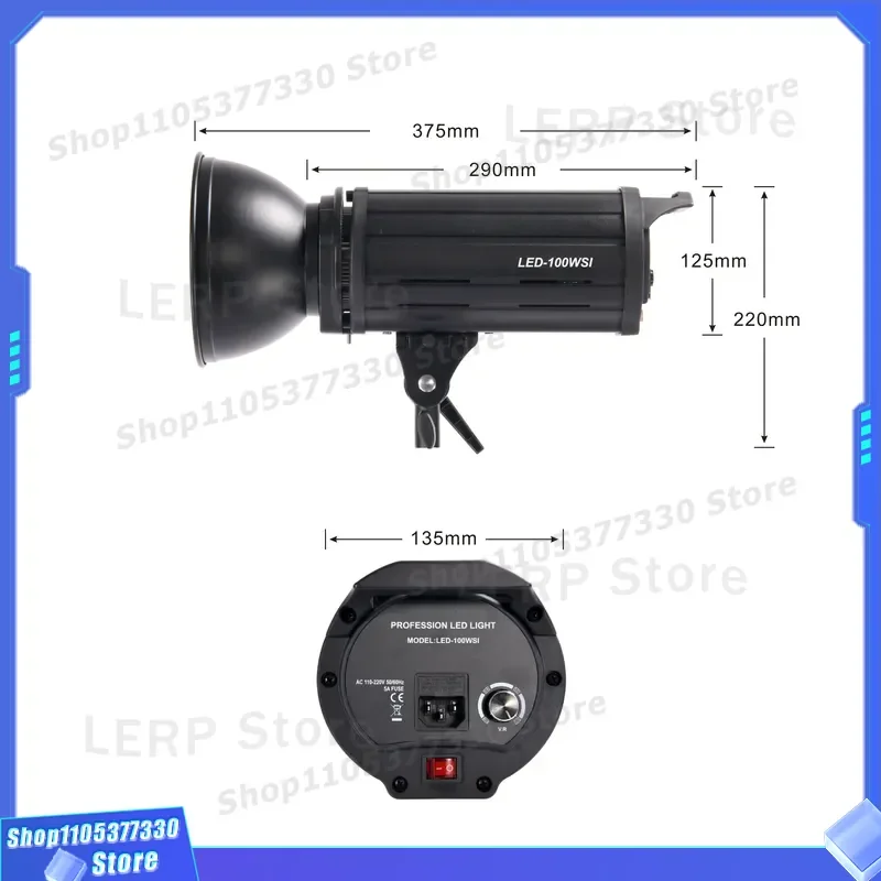 100W LED Video Light Kit Continuous Lighting for Photography Studio Professional Audio Visual Equipment Softbox Lamp