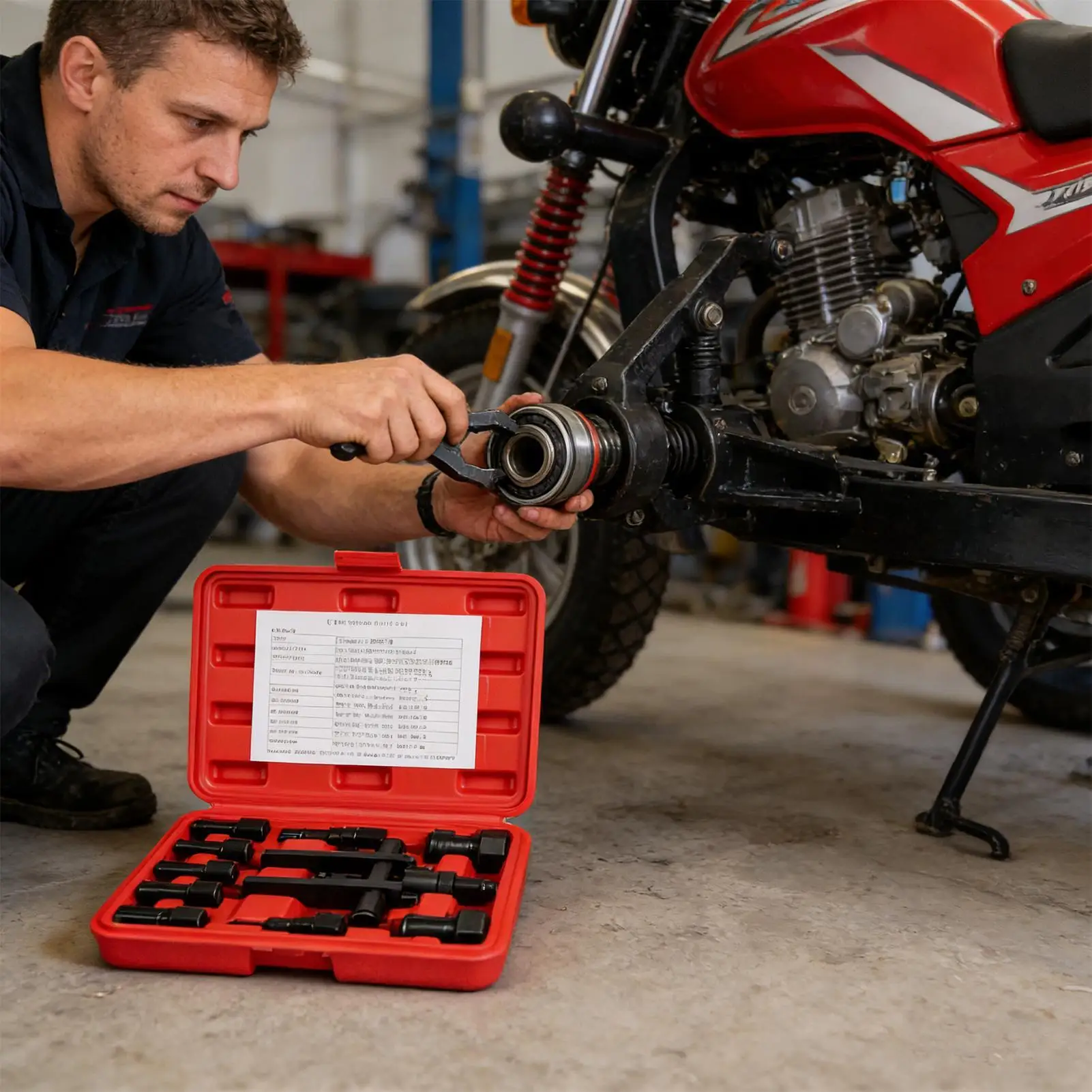 

Motorcycle Bearing Puller Set Heavy Duty Precise Fit Non Slip Handle Wheel Bearing Puller Tool Kit for Home Garage