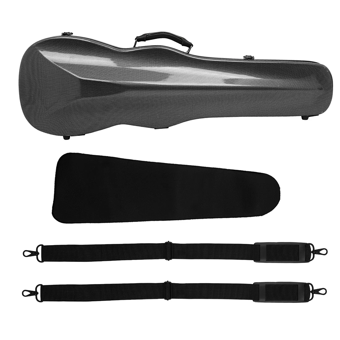 4/4 3/4 Violin Case Carbon Fiber Triangle Box Backpack Violin Box Portable Double Shoulder Strap Triangle Case with Hygrometer