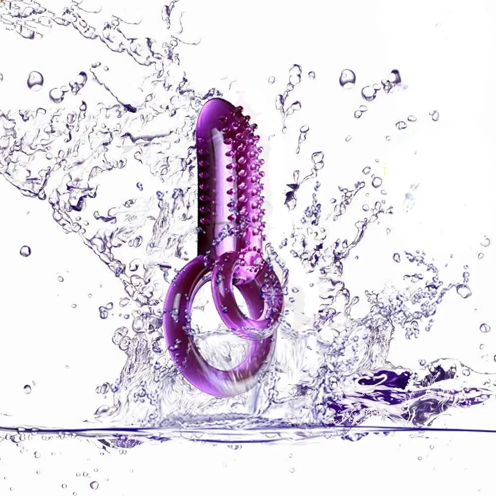 Anillo vibrador doble para pene para hombres, retraso de tiempo, anillos dobles, Juguetes sexuales para alargar el clímax, mejora la capacidad