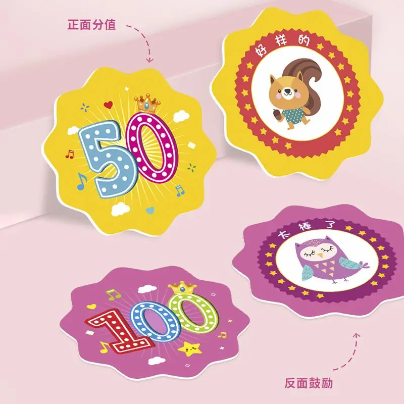 Points Card Primary School Students Reward Praise Card Student Reward Card Customized Double-sided Cartoon  certification