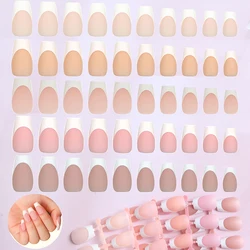ARTAUG 150PCS Short Square Pink Nails White French Tip Press On Nails Full Cover Fake Nail Set Summer Nails Cute Nails Gradation