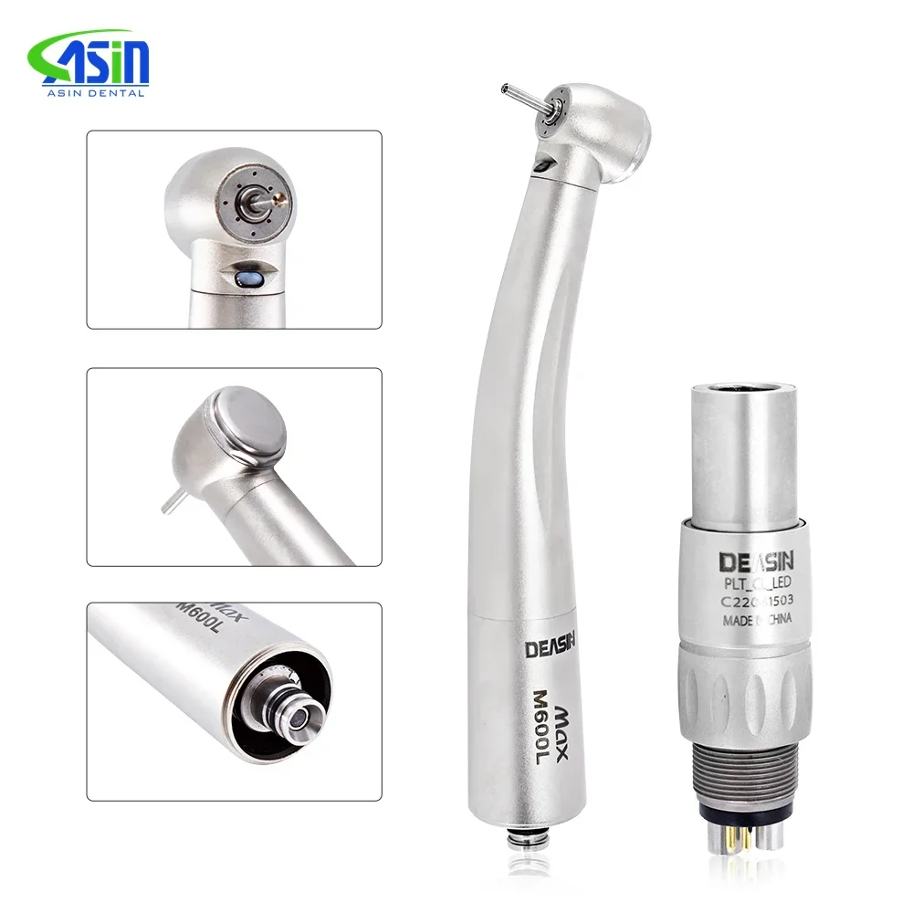 Den  tal De Max M600L High Quality High Power Fiber Optical LED Fiber Optic Den  tal Handpiece with 6 holes coupler