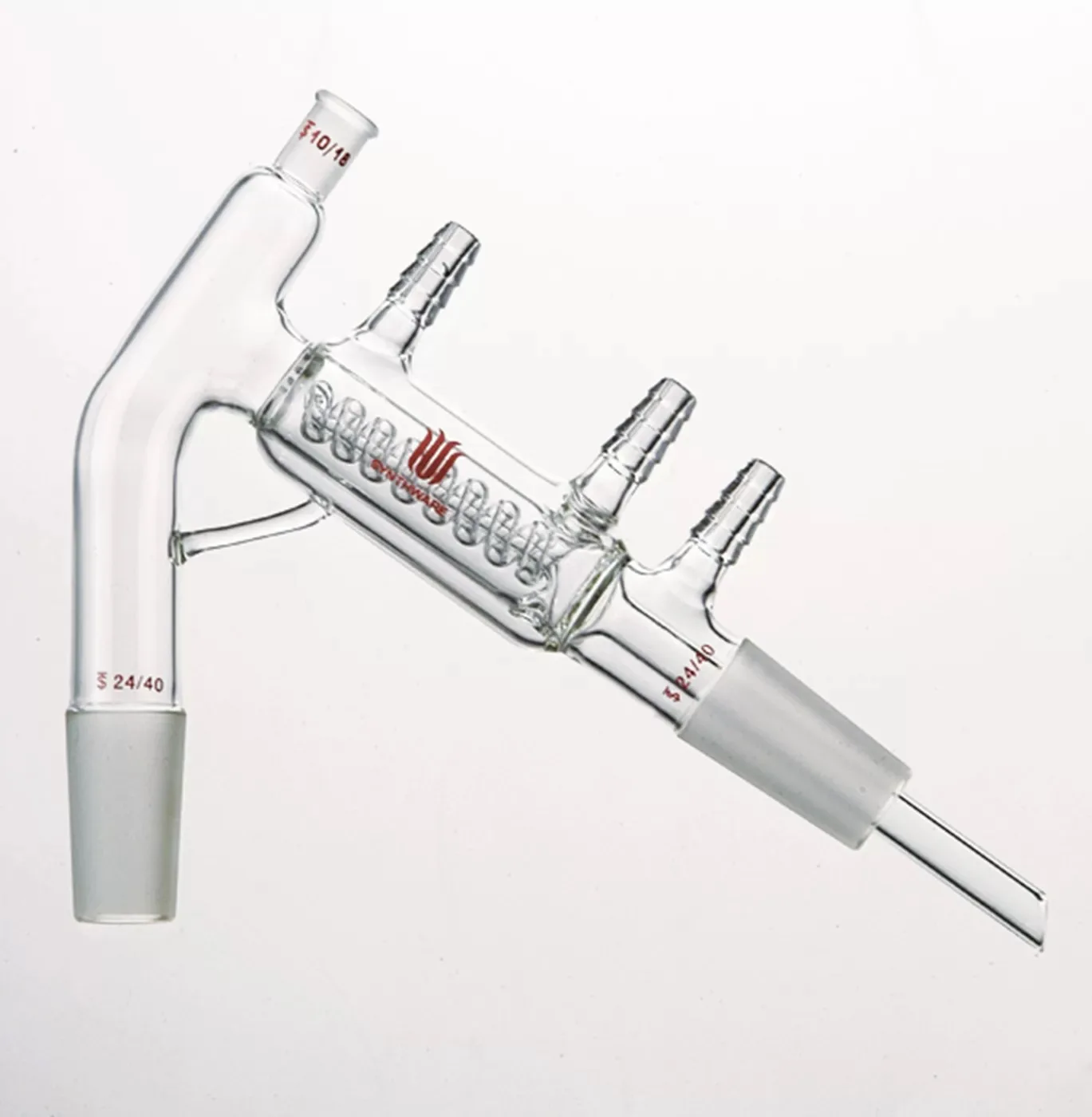 Micro Distiller, Serpentine Condenser, Distilling Head, Short Path, For Volatile Solvents, Borosilicate Glass, SYNTHWARE