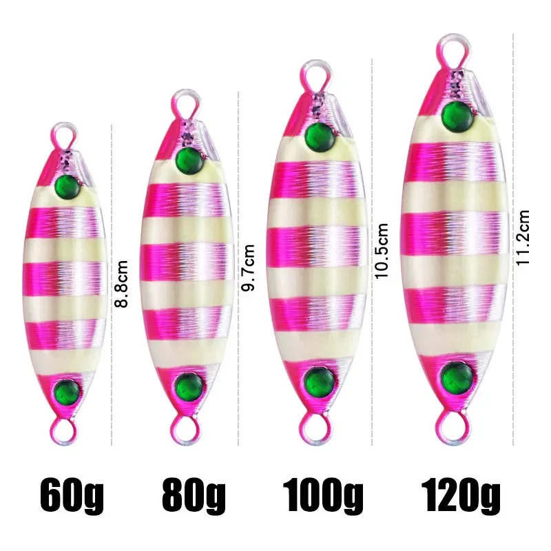 Sea Fishing Road Subbait Plate Shaped Lead Fish Eyes Glow-in-the-dark 60-120g Glow-in-the-dark Bait Fishing Gear