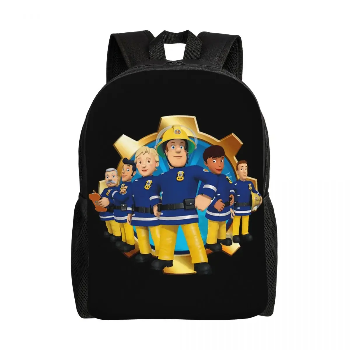 3D Printing Fireman Sam Backpack for Boys Girls College School Travel Bags Men Women Bookbag Fits 15 Inch Laptop