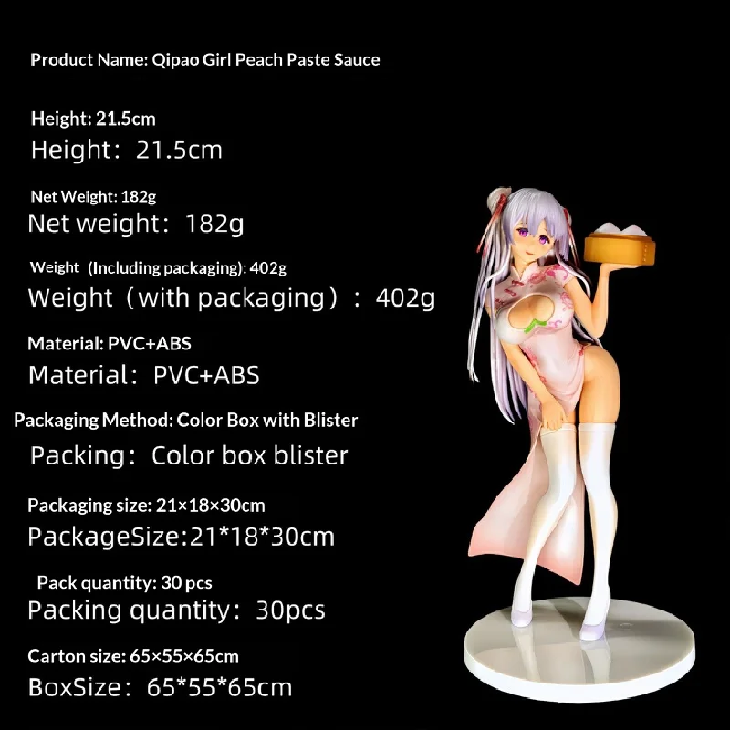 

Персиковая обернутая девушка Персиковая булочка на пару Соус Cheongsam Девушка Аниме Периферийные устройства Модель ручной работы Настольная коллекция Украшение Игрушка в подарок