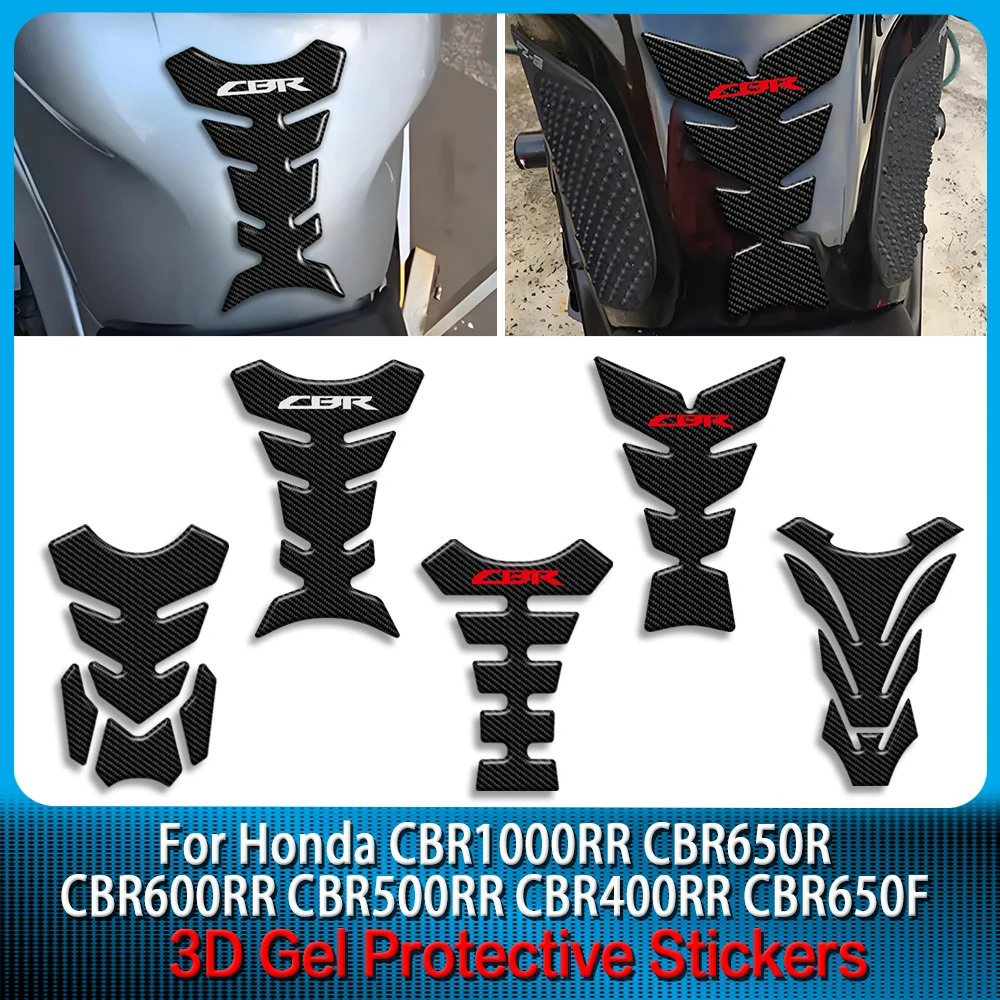 

For HondaCBR1000RR CBR650R Fish Bone decal 3D Motorcycle Tank Pad Protection Carbon-look Sticker Styling AccessoriesUniversal