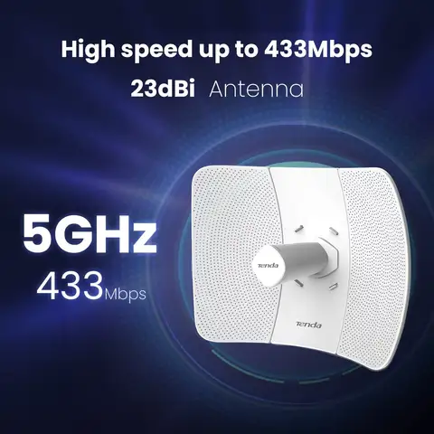 Tenda O8 Utomhusaccesspunkt 433 Mbps Långdistans CPE 5GHz Trådlös Brygga 23dBi Sändning 20km AP|WISP|IP65 Vattentät 8 best sales utomhusåtkomstpunkt - №8